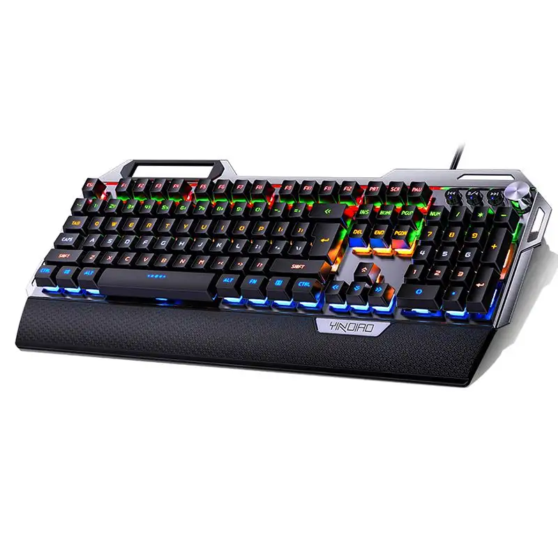 Custom Professional k100 Mechanical Shaft Switch Colorful Back Light Ergonomics Mechanical Gaming Keyboard With Rest Pad
