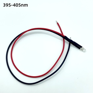 12V F5 lente trasparente <span class=keywords><strong>UV</strong></span> 395-405nm Dip <span class=keywords><strong>LED</strong></span> con 20cm 26AWG filo Pre-cablato diodi esterni tipo di prodotto - Product Image 2