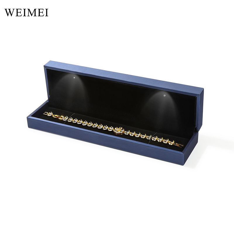 Blue long bracelet box with led