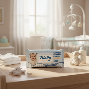 Biolly 120 PCs Wet Wipes Baby Gold - Ultra-Gentle Hypoallergenic Newborn-Safe - Product Image 3