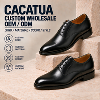 Chaussures habillées italiennes en cuir PU à lacets pour hommes CACATUA, marron, pour mariage, bureau, respirantes, rehaussantes