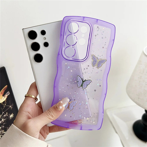 Clair Vague Cadre Dessin Animé Papillon Paillettes étui pour samsung S24 S23 Ultra Note20 S22 <span class=keywords><strong>S21</strong></span> Plus S20 FE A54 A34 A55 A35 A25 A15 - Product Image 6