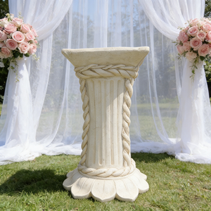 Présentoir paysager en résine jaune clair terre cuite, motif colonne romaine, pour plateforme florale, château et jardin de roses, peint à la main, pour dropshipping - Product Image 2