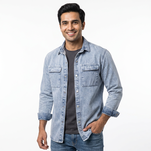 Spring Autumn New Men's <b>Denim</b> <b>Coat</b> Jacket Fashion European American <b>Coat</b> Casual Wholesale Washed <b>Denim</b> Top - Product Image 1