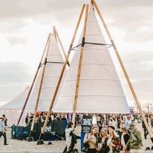 Pyramid <b>Tent</b> Polyester Single Layer <b>Large</b> Space Four-season Outdoor Camping Shelter - Product Image 2