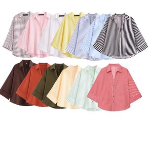 <span class=keywords><strong>Blusa</strong></span> de Oficina para Mujer, Talla Grande, Verano, Nueva, Elegante y Versátil, Mezcla de Poliéster, Manga Ancha, Cómoda - Product Image 1