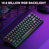 Clavier de jeu mécanique AULA WIN68 HE PRO avec interrupteurs magnétiques à effet Hall, rétroéclairage RGB, design compact 60 %, taux de polling 8 kHz