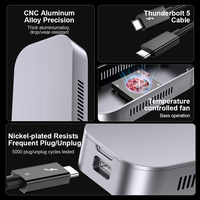 Boîtier SSD en alliage d'aluminium ULT-unit, nouvelle conception, 80 Gbps Thunderbolt 5, hub multi USB-C pour disque dur externe NVMe 2280