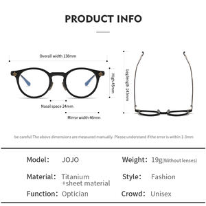 Nuova Montatura per Occhiali da Vista <span class=keywords><strong>JOJO</strong></span> per Uomo, Design Semplice ed Elegante, Telaio Rettangolare in Titanio con Lenti in Vetro - Product Image 6