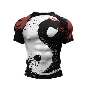 Logotipo personalizado Rashguard BJJ natación poliéster Spandex manga corta secado rápido compresión camiseta para hombres gimnasio <span class=keywords><strong>Spiderman</strong></span> - Product Image 3
