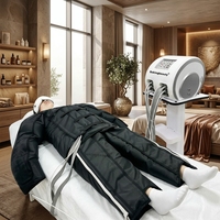 Système de récupération des jambes portable, bottes de compression d'air à 8 chambres, masseur pneumatique, machine de drainage lymphatique et de désintoxication