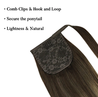 Queue de cheval longue et droite 100 % cheveux humains Remy à clipser, extensions de cheveux naturels, queue de cheval à enrouler