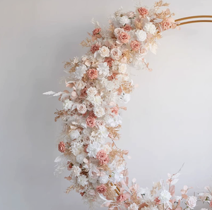 Arco de Anillos Estilo Europeo con Decoración Floral para Boda, Fondo de Flores Artificiales para Pedida de Mano y Bienvenida de Invitados - Product Image 2