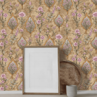 Papier peint vinyle PVC imperméable KingMair, motif floral traditionnel malaisien pour hôtel, chambre, salon, administration