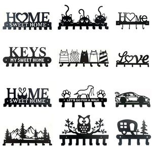 Porte-clés mural Home Sweet Home, porte-manteau avec 10 crochets, rangement moderne pour entrée, porte-clés pratique - Product Image 4