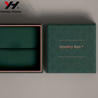 Boîte à bijoux en carton rigide personnalisée pour boucles d'oreilles bracelet collier laminage brillant feuille d'or pour emballage affichage du logo