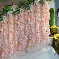 Fleurs artificielles en gros : Glycine et Hortensia suspendus pour décoration de plafond, maison, fête, mur et mariage