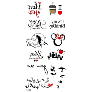 Bxtas-tatouages temporaires café, étiquettes, amour, cœur, battement de lune, chats, ange, Totem, sirène, <span class=keywords><strong>tatouage</strong></span> <span class=keywords><strong>temporaire</strong></span>, TL157 - TL162 - Product Image 6