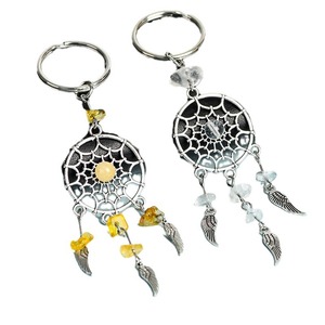 Natural Crystal Dream Catcher Purple-green Yellow Red Black and White Ying Blue Gold Tourmaline Color Personality Key Chain