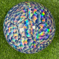 Ballon de football en PU de haute qualité, thermocollé, surface en cuir imprimée au laser, tailles 5 et 4, cousu à la machine, promotions d'entraînement