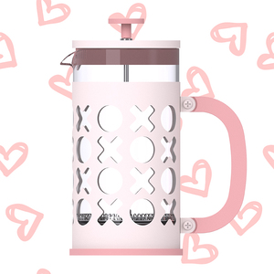 Coffret cafetière à piston 350 ml / 1000 ml pour la Saint-Valentin, avec tasses en verre rose – Cadeau romantique pour les couples - Product Image 3