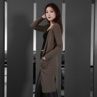 Cardigan de luxe pour femme Tyan en laine, taille unique, châle décontracté en laine, tricot sans boutons pour femme
