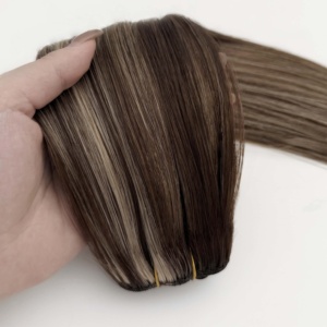 Wholesale Virgin Hair Manufacturers <b>Cheap</b> Natural Straight Blackdark Brownlight Brown Thick Machine Weft Hair <b>Extension</b> - Product Image 1