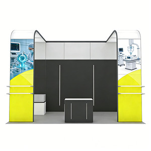 Système de stand modulaire incurvé léger en tissu de 62 mm pour salon professionnel avec graphismes interchangeables - Product Image 1