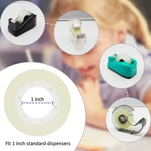 पारदर्शी कार्यालय और छात्र उपयोग 12mm 18mm स्पष्ट चिपकने वाला छोटे से स्कूल bopp प्लास्टिक कोर 8 रोल गोंद रोलर स्टेशनरी टेप