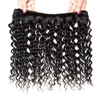 Extensions de cheveux humains Remy péruviens Deep Wave, 3 paquets 13*4, couleur naturelle noire, pour femmes, sans produits chimiques, sans nœuds