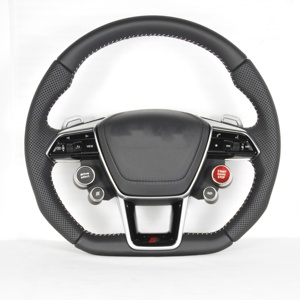 Con botón de inicio <span class=keywords><strong>S</strong></span>-<span class=keywords><strong>Line</strong></span> medio Alcantara volante de carbono para <span class=keywords><strong>Audi</strong></span> Q8 SQ8 <span class=keywords><strong>A3</strong></span> A4 B9 A5 B8 A6 C7 A7 S3 S4 RS3 RS5 RS7 RS6 C8 - Product Image 1