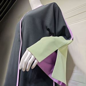 Abaya Cardigan de Seda <span class=keywords><strong>Medina</strong></span> con Puños Abiertos, Elegante y Modesta, Ropa Islámica para Mujeres Musulmanas de Dubái, Abaya Turca al por Mayor - Product Image 6