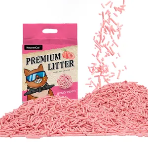 OEM ODM Tofu Cat Litter Factory 6L 2.5KG 1.5 Mm 2.0 Mm 3.0 Mm Pink Clumping Strip Shape Cat Litter Tofu