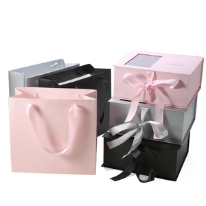 2021 christmas pink ribbon luxury big cookie chololate paper bag