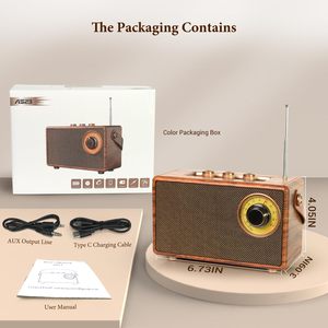 Sáng Tạo Retro <span class=keywords><strong>Bluetooth</strong></span> Loa Đài Phát Thanh Di Động USB Ổ Đĩa Flash TF Thẻ Với <span class=keywords><strong>FM</strong></span> Không Dây <span class=keywords><strong>Bluetooth</strong></span> Loa Nhỏ - Product Image 6