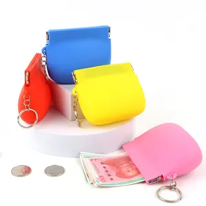 Op Maat Gemaakte Print Logo Siliconen Stijl Schattige Snap Coin Pouch Relatiegeschenk Squeeze Munt Portemonnee En Aangepaste Portemonnee Mini