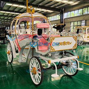 Carruaje Eléctrico ZHENDA de Cenicienta, Blanco, Rosa y Dorado, Carro de Paseo al Aire Libre, Transporte Especial, Carruaje de Calabaza - Product Image 4