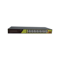 Commutateur PoE+2GE Uplink+2SFP 1G/2.5G 24FE de sécurité OEM d'usine, IEEE802.3af/at/bt 60W avec AI Watchdog pour caméra IP CCTV