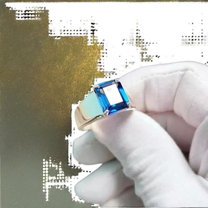 Anillo de Plata de Ley 925 con Baño de Rodio y Zafiro Azul, Corte Octogonal, Engaste de Garras, Joyería Fina para Mujer, Recién Llegado - Product Image 2
