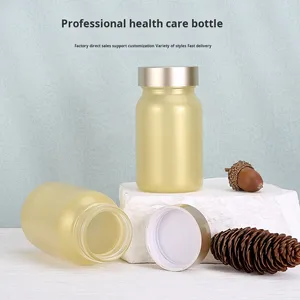 100ML Frosted Glass <b>Bottle</b> Screw Cap Health Products for Fish Oil Powders Candy Dispensing Empty Health Supplements Container - Product Image 2