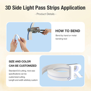 Venta al por mayor de fábrica: Tira de perfil para letras 3D <span class=keywords><strong>Melic</strong></span> con alta transmisión de luz, LED impermeable IP54, tamaños de 3cm a 8cm - Product Image 6