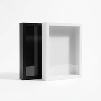 Marco de MDF Rectangular Resistente con Impresión UV para Guardar Recuerdos de Boda, Caja de Recuerdos para Ramos de Novia, Color Negro y Blanco, Precio de Fábrica
