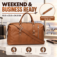 Sac de voyage en cuir synthétique personnalisé OEM avec plusieurs poches et sangle amovible pour les voyages d'affaires de week-end