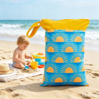 Sac de séparation humide/sec imperméable haut de gamme avec motif de surf personnalisé, pochette de plage à fermeture éclair pour enfants, voyage, douche, natation