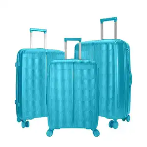 PP Trolley Luggage Bag Zipper Wheeled Rolling Trolley Luggage