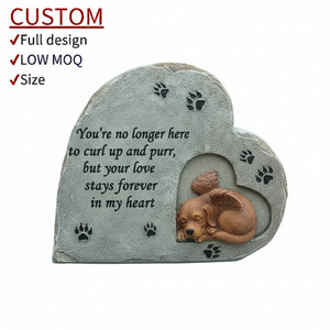 अनुकूलित स्मारक पालतू पत्थर राल परी कुत्ते लाक्षणिक हृदय आकार उद्यान गंभीर मार्कर सहानुभूति उपहार पालतू हानि स्मृति - Product Image 2