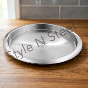 Plateau de serveur de bar Plateau de bar rond martelé 35 cm avec jante Utilisation pour Bar Hôtel Restaurants au prix de gros en acier inoxydable - Product Image 5