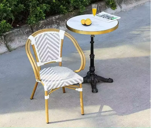 Hot-selling Traditional Aluminum Alloy Rattan <b>Outdoor</b> Garden <b>Chairs</b> <b>Stackable</b> Legs Lightweight Comfortable Durable Construction - Product Image 2