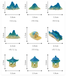 ชุดบ้านเด็กสไตล์จีนสะพานเทียมเรือหินหินสำหรับบ่อน้ำหินบนภูเขาทางเดินทางเดินภูเขา - Product Image 2