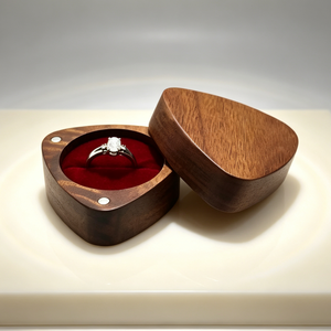 Boîte à bague en bois de noyer avec fermeture magnétique, intérieur en velours, pour fiançailles, mariage, rangement de bagues, boîte cadeau, logo personnalisé disponible - Product Image 5